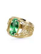 Žiedas Vintage Smeraldai 14k geltono aukso vrc057y